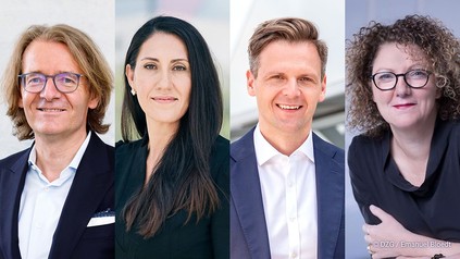 Gerhard Bruder, Homeira Amiri, Dr. Marcel Klinge und Christa Stienen