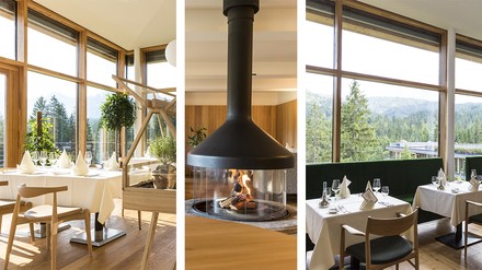 verschiedene Restaurants Im Kranzbach laden vier verschiedene Restaurants zum Schlemmen ein. Alle bieten eine grandiosen Natur-Ausblick.