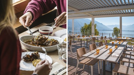 Ristorante Blù Mit Traumblick auf den See und die Berge schmeckt im Ristorante Blù in Locarno das cremige Merlot-Risotto doppelt gut.