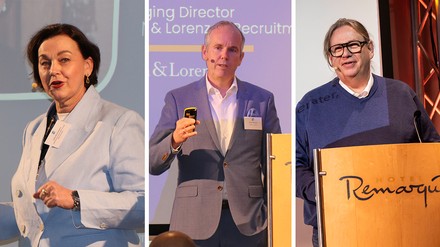 Vorträge Drei Personen halten Vorträge