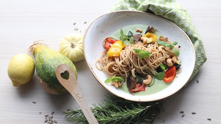 Ratatouille mit Vollkornpasta Ratatouille mit Vollkornpasta