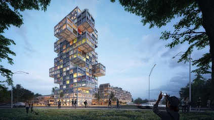 Rendering des Hotelturms