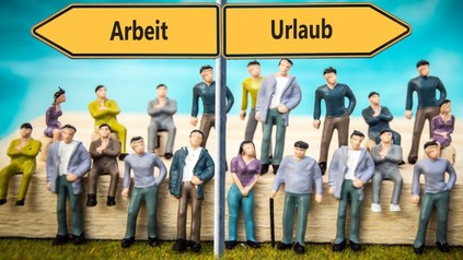 Doppelschild Urlaub-Arbeit