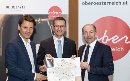 Mag. Andreas Winkelhofer (Geschäftsführer Oberösterreich Tourismus), Wirtschafts- und Tourismuslandesrat Markus Achleitner und Agrar-Landesrat Max Hiegelsberger