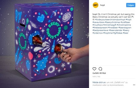 Die Firma Hopt hat die Anzahl der Craft-Bier-Adventskalender „Beery Christmas“ mehr als verdoppelt und mit einem digitalen Element versehen. (Foto: © HOPT/Instagram)