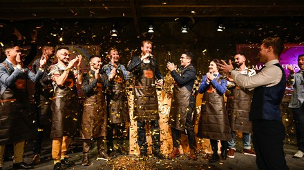 2019 winner Marcus Fredriksson, of Sweden with fellow finalists