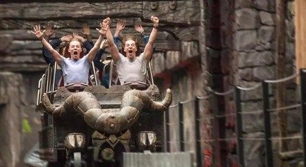 Eine Achterbahn im Phantasialand
