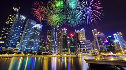 Feuerwerk Skyline Nacht