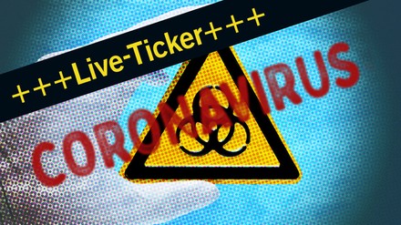 Grafik zum Coronavirus und einem Live-Ticker