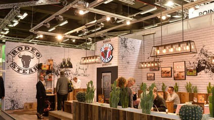 Der Messestand des Rodeo-Steakhouse auf der Internorga in Hamburg mit Restaurant