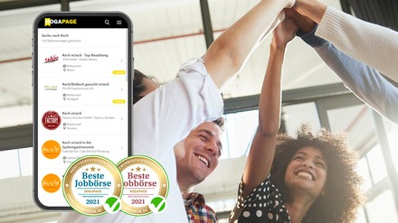 Die HOGAPAGE Jobbörse ist erneut „Beste Jobbörse für Hotel und Gastronomie“* bei jobboersencheck.de. (Foto: ©pixdeluxe/E+/Getty Images; yamonstro/iStock/Getty Images Plus/Getty Images)
