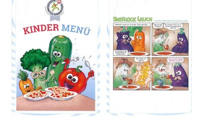Bunter Kinder-Speisekarte