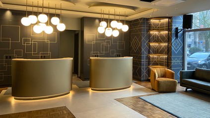 Die Lobby des Postboutiquehotel Wuppertal