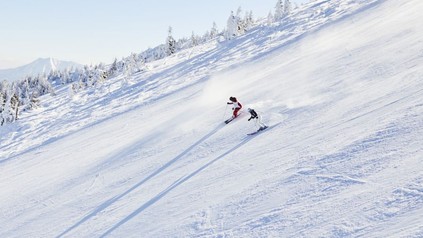 Skifahrer auf Piste