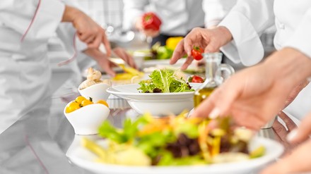 Zubereitete Speisen in der Küche