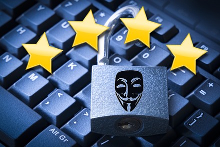 Eine Computertastatur mit Schloss