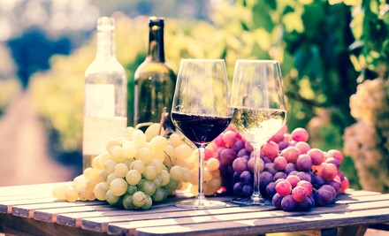 Weingläser und Trauben auf Tisch