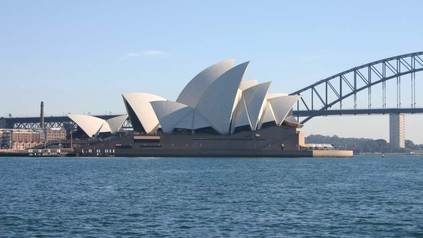 Das Sydney Opera House vom Wasser aus