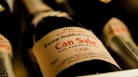 Eine Flasche Schaumwein