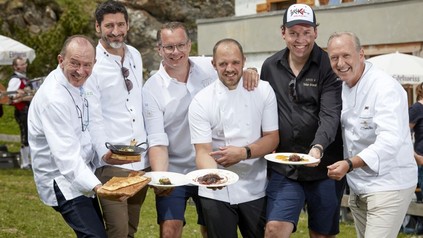 Starköche Jean-Georges Klein, Paul Ivić, Onno Kokmeijer, James Knappett, Tristan Brandt und Martin Sieberer