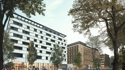 Das Hampton by Hilton Vienna Messe von außen