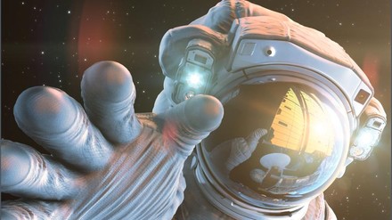 Ein Astronaut im Raumanzug