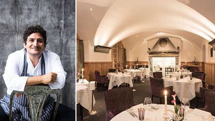 Spitzenkoch Mauro Colagreco, Blick in das Pop-up-Restaurant „The K“ im Luxushotel Das Kulm Hotel St. Moritz