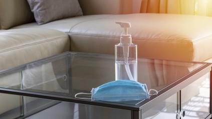 Ein Hygieneset im Hotelzimmer