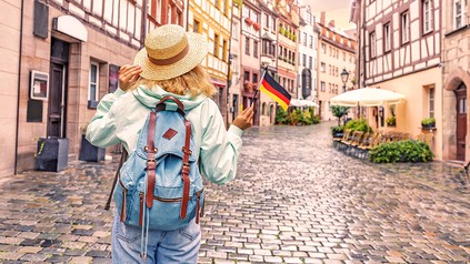 Eine Touristin in Deutschland