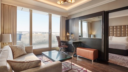 Zimmeransicht eines Hotelzimmers im Hyatt Regency London Albert Embankment.