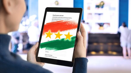 Die Testklassifizierung in Italien sind erfolgreich gestartet. (Foto: © Hotelstars Union)
Tablet mit italienischer Flagge