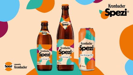 Gleich zum Start kommt Krombacher Spezi in der beliebten 0,5l NRW-Flasche, der trendigen 0,33l Euro-Flasche im praktischen Sixpack und der 0,5l Dose in die Regale. (Foto: © Krombacher Brauerei GmbH & Co.)