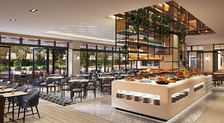 Das Restaurant im neuen Berliner Hotel. (Foto: © DoubleTree by Hilton Berlin Ku'damm)