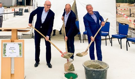 Grundsteinlegung mit Dr. Dietmar Woidke, Chris Jung und Wojciech Poludniewski