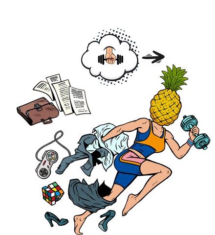 Der "Annanaskopf" zeigt Gästen den Weg zum Fitnessbereich (Foto: ©ACHAT Hotels)