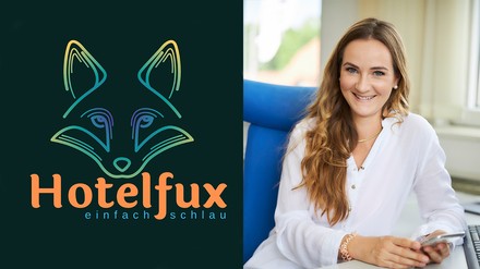 Logo und Bild der Geschäftsführerin