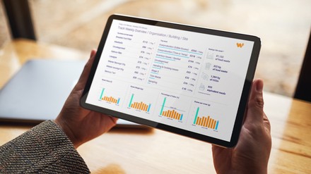Tablett mit graphischer Darstellung