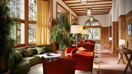 Die Lobby des neuen Grand Hotel Belvedere in Wengen.