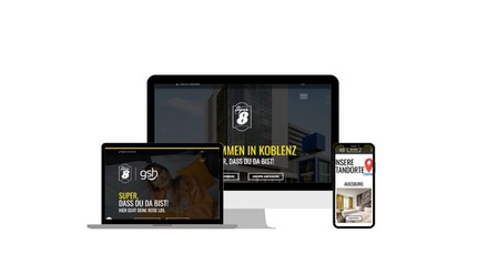 die neue Website angezeigt auf Tablet, Handy und PC