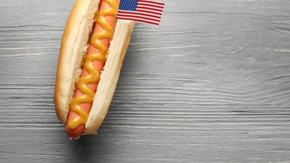 Hot Dog mit USA Flagge