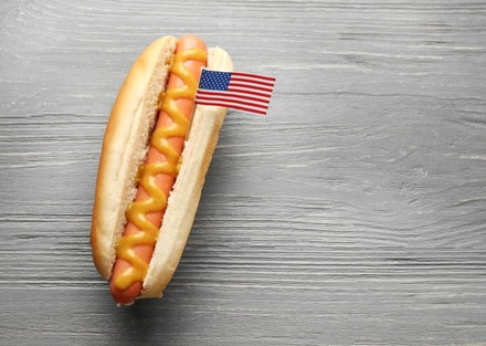 Hot Dog mit USA Flagge