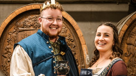 Weinkönig Felix I. mit Hofdame Marie