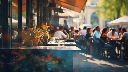 Außenbereich eines Restaurants