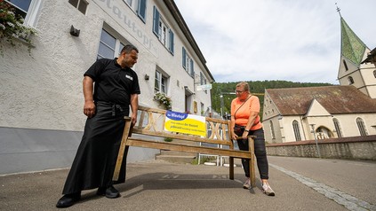 Die Wirtsleute Raul Yigit und Andrea Schneider-Yigit vom Gasthof Blautopf
