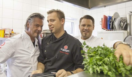 Frank Oehler und seine beiden Kollegen von Die Kochprofis