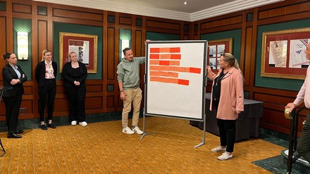 Die Teilnehmer des Führungskräftetrainings im Bristol Berlin.