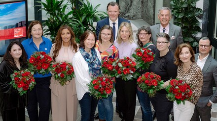 Ahlem Sehili-Klüh, Frank Theobald, Giacinto Carducci, Wolfgang Rolshoven sowie die Vertreterinnen der begünstigten Vereine