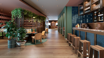 Lobby des Hotels Scandic Stuttgart Europaviertel