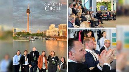 Collage aus drei Bildern vom GreenSign Community Circle am 5. Mai 2025 in Düsseldorf