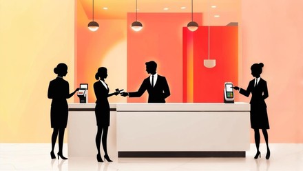 Bezahlen an der Hotelrezeption